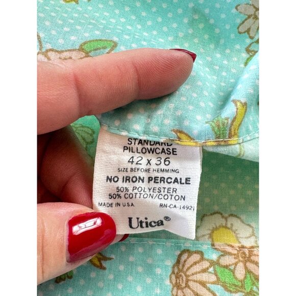 Vintage 70s single pillowcase, juvenile, little boy & girl with bouquet, Wolfpit - Picture 6 of 9